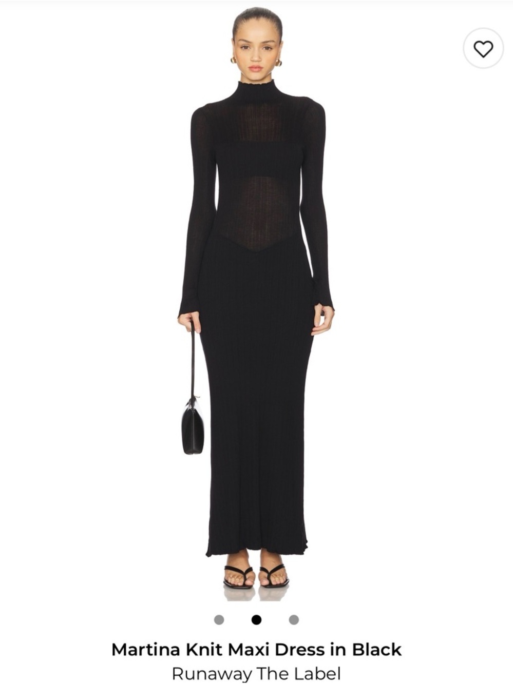 Revolve Black Long-Sleeve Knit Maxi Dress
